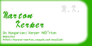 marton kerper business card